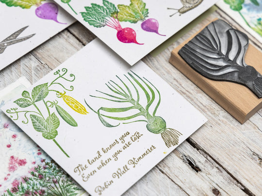 Vegetable Rubber Stamps for Card Making, Garden Journals &amp; Kitchen Garden Projects