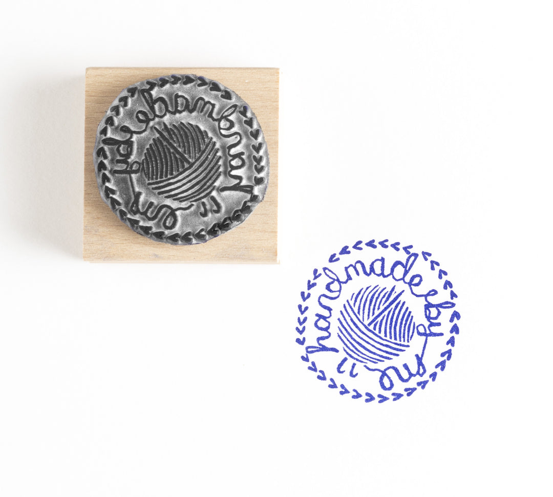 Hand Made By Me Crochet Rubber Stamp - Noolibird