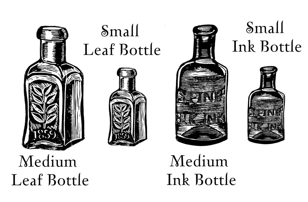 Vintage Style Glass Bottle Rubber Stamps - Noolibird