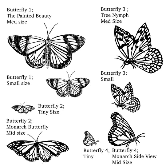 Butterfly Rubber Stamp, Butterfly Stamp, Monarch Butterfly, Craft Gift, Nature Stamp, Insect Stamp, wedding stamp - Noolibird