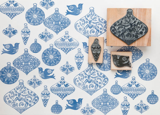 Christmas Bauble Rubber Stamps - Noolibird