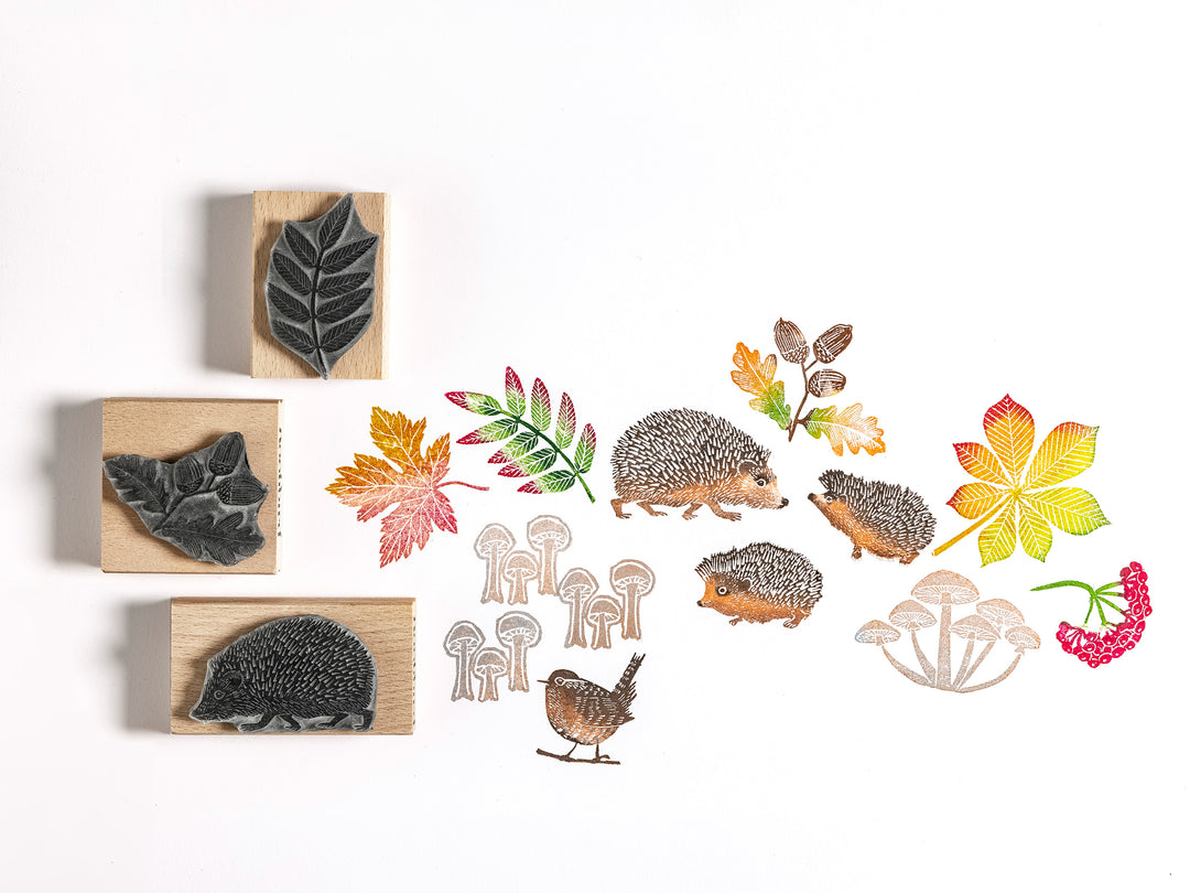 Hedgehog Family Rubber Stamps - Noolibird