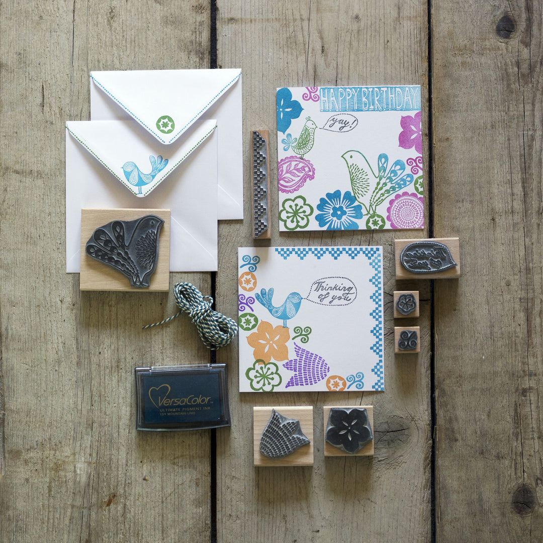 Flower Rubber Stamp - Noolibird