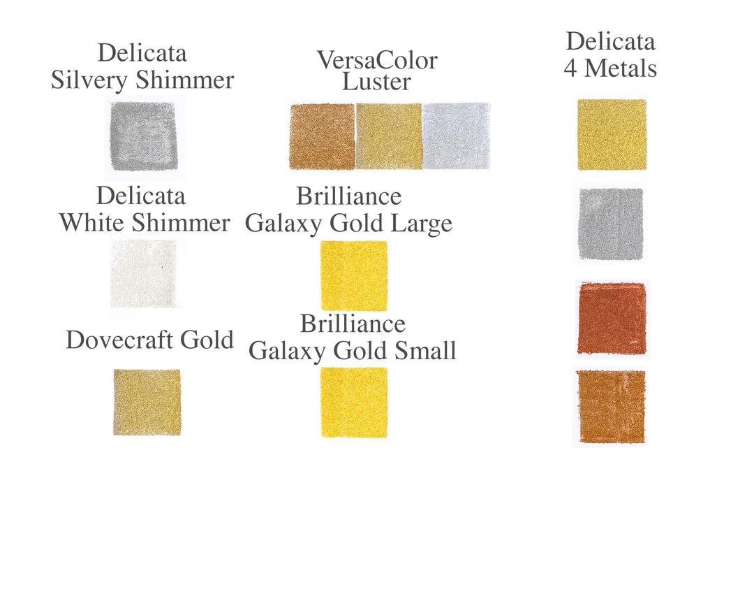 Gold, Silver and Bronze Metallic Ink Pads - Noolibird