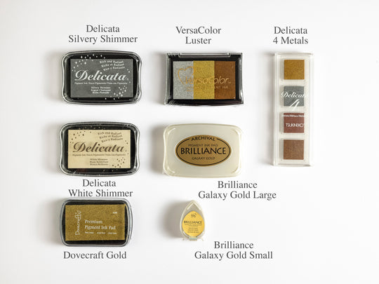 Gold, Silver and Bronze Metallic Ink Pads - Noolibird