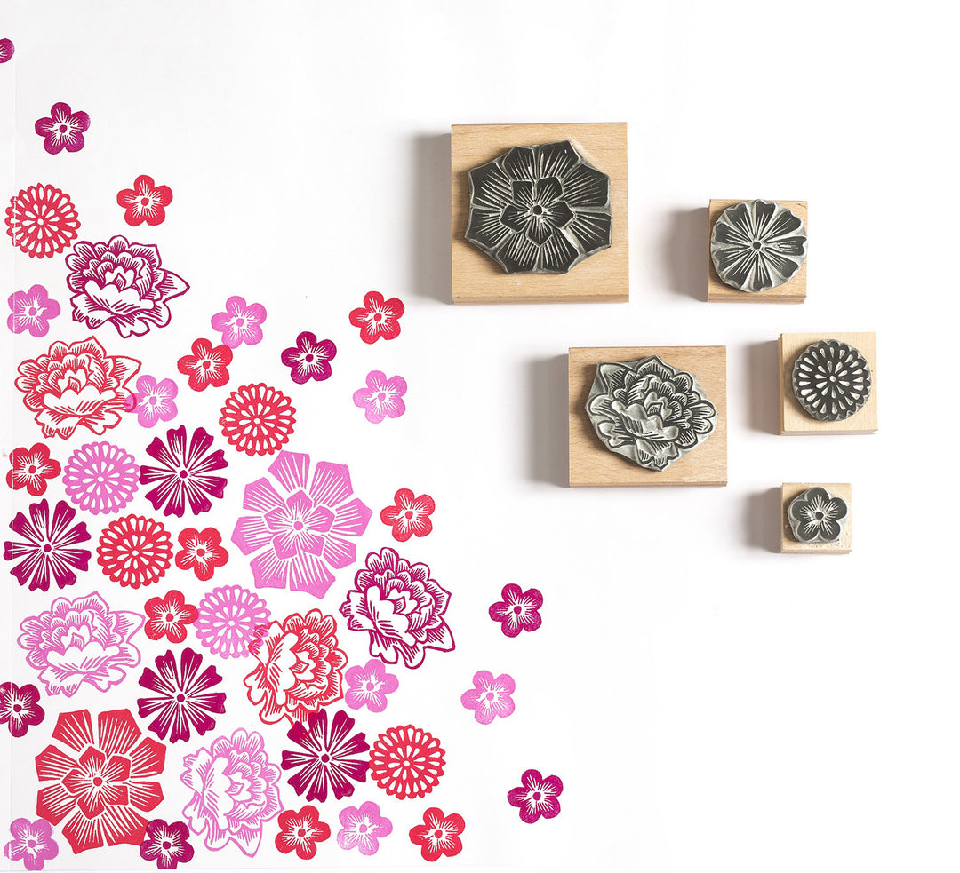 Mexican Flower Rubber Stamps - Noolibird