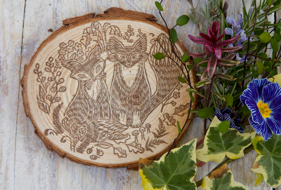Mr and mrs Fox Stamp - Noolibird