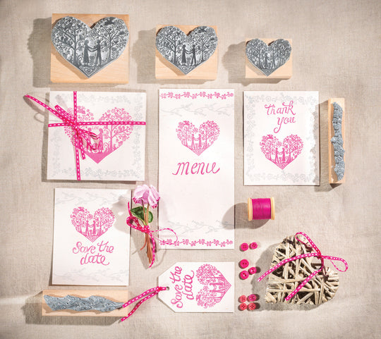 You and Me Heart Wedding Rubber Stamp - Noolibird