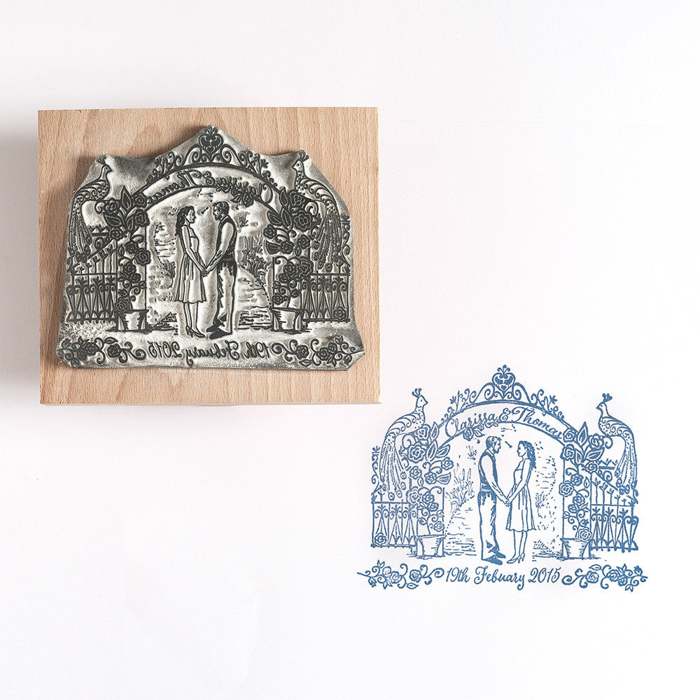 Rose Garden Wedding Rubber Stamp - Noolibird
