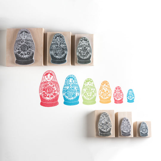 Russian Dolls Rubber Stamp - Noolibird