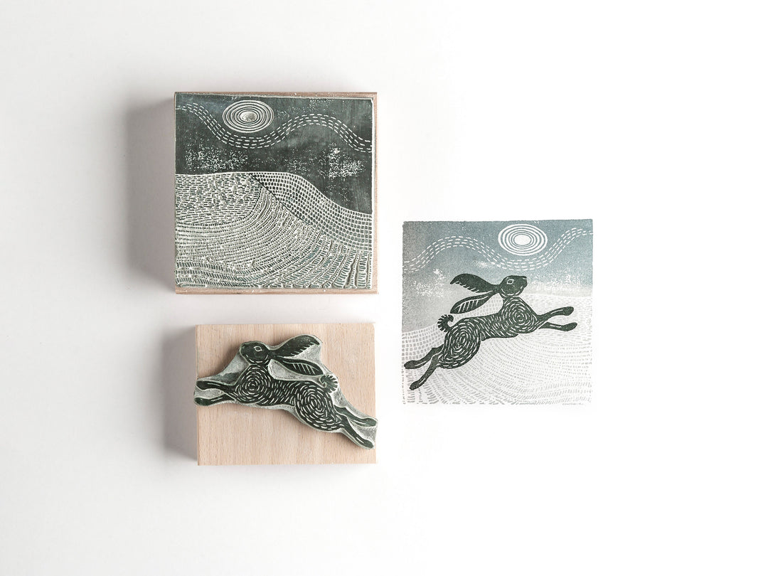 Snow Hare Christmas Rubber Stamp - Noolibird
