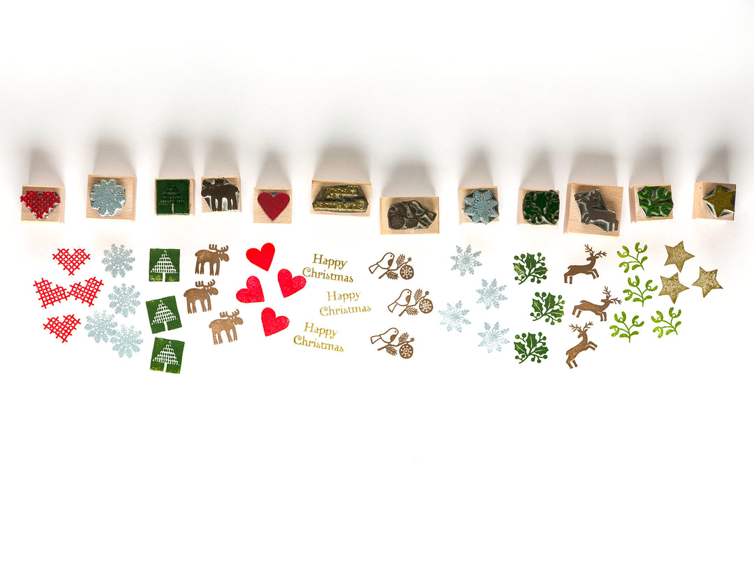 Tiny Christmas Rubber Stamps - Noolibird