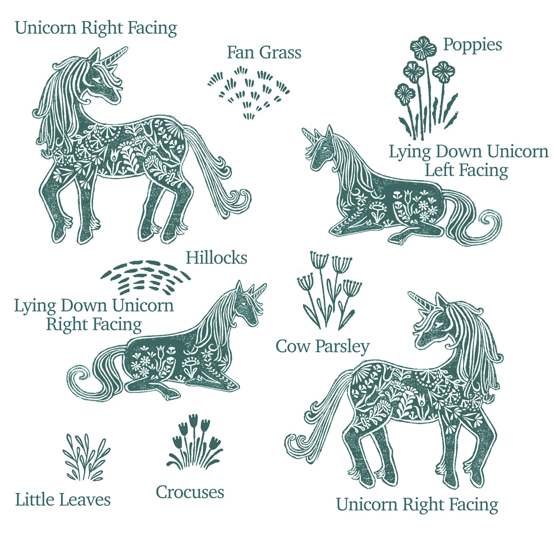 Unicorn Rubber Stamps - Noolibird