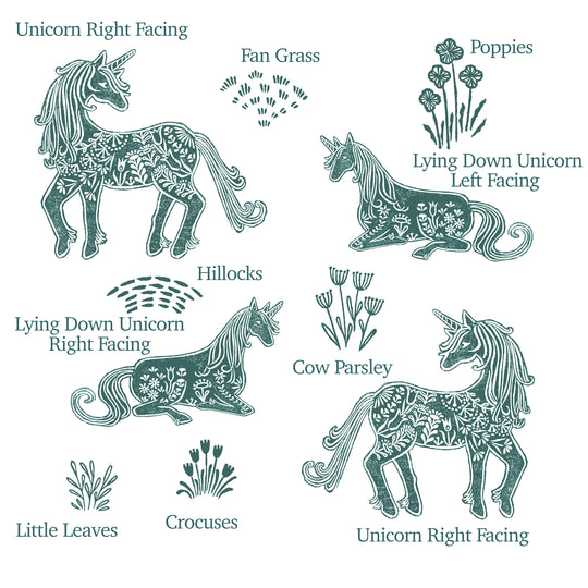 Unicorn Rubber Stamps - Noolibird