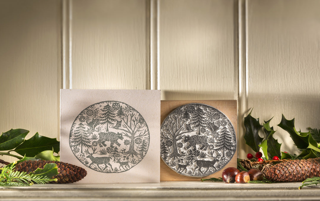 Woodland Walk  Christmas Rubber Stamp - Noolibird
