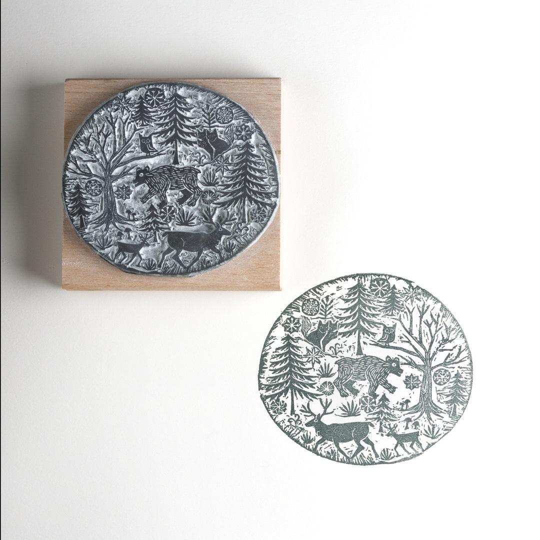Woodland Walk  Christmas Rubber Stamp - Noolibird