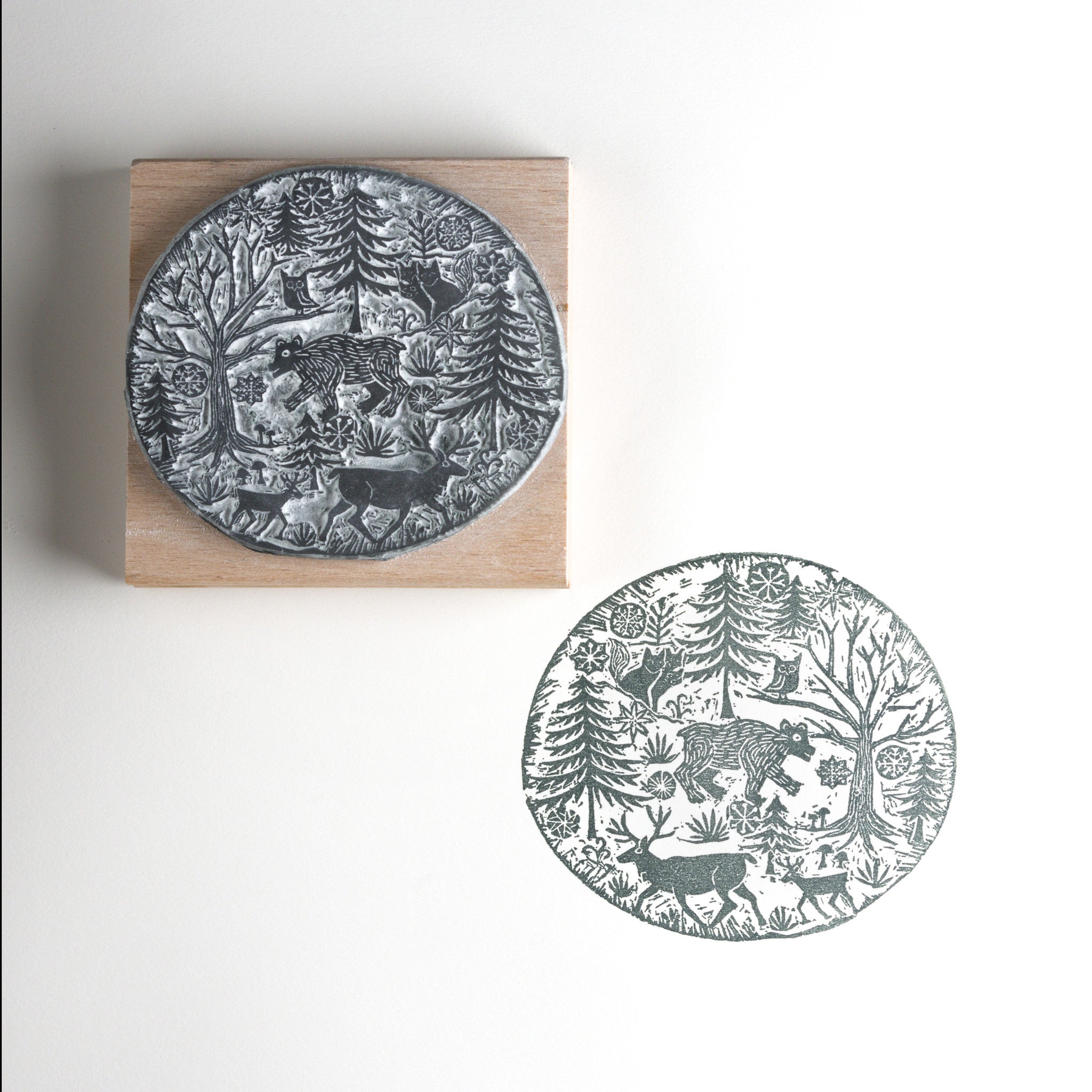 Woodland Walk  Christmas Rubber Stamp - Noolibird