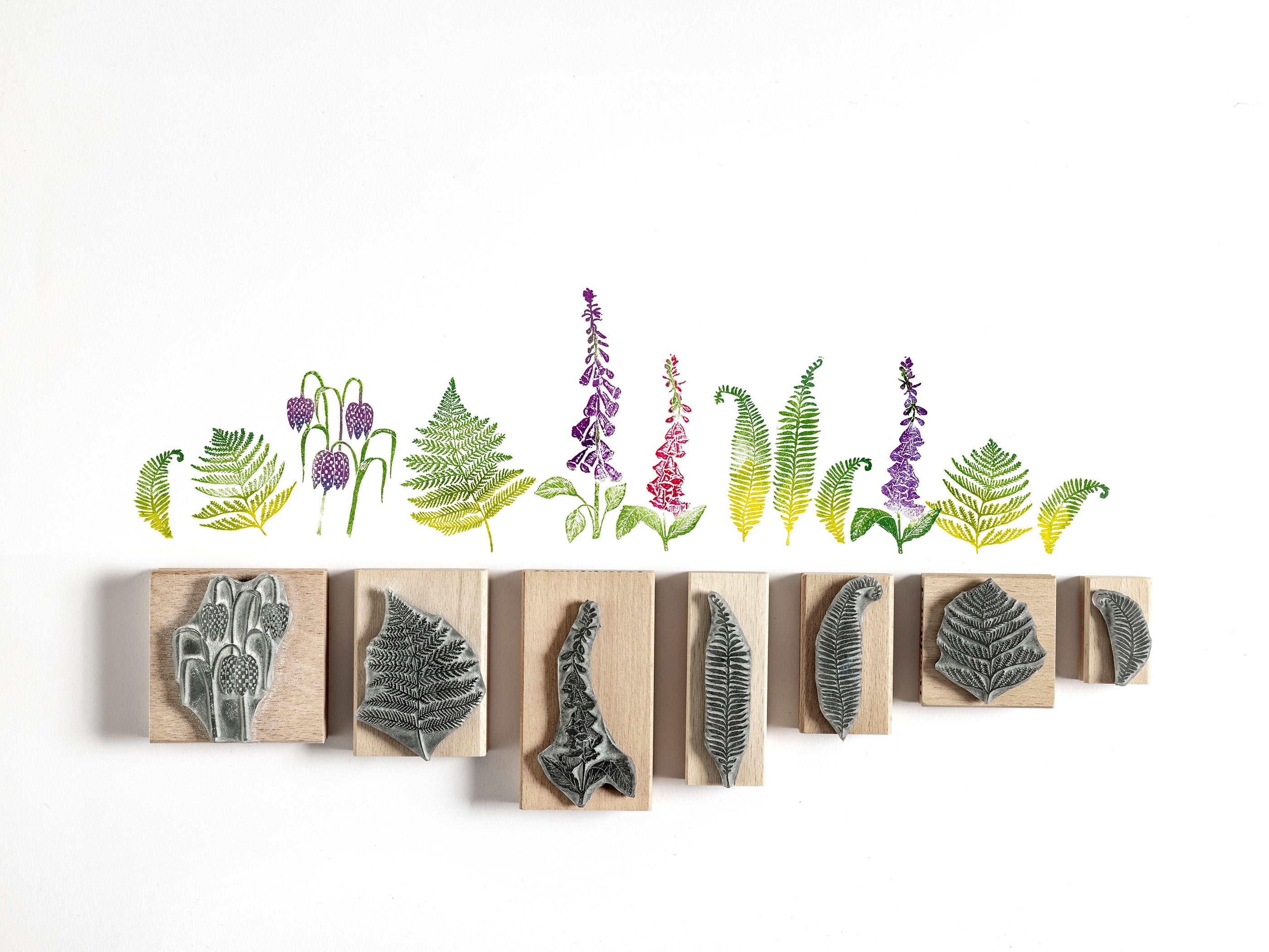 Woodland Flowers and Ferns Rubber Stamps - Stamp for card making