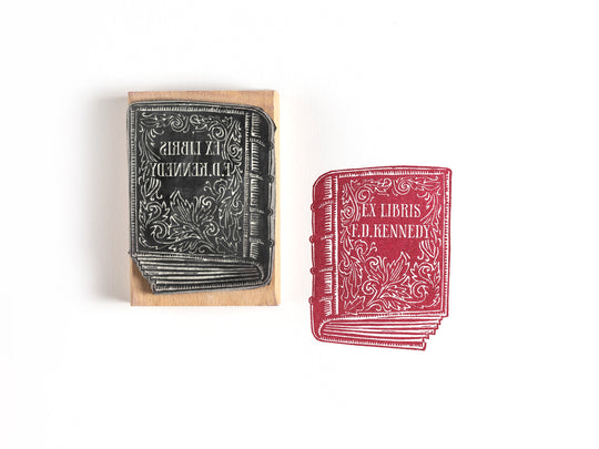 Antique Book Library Stamp, Teacher book stamp, Ex Libris Stamp, Name Stamp, Personalised Stamp - Noolibird