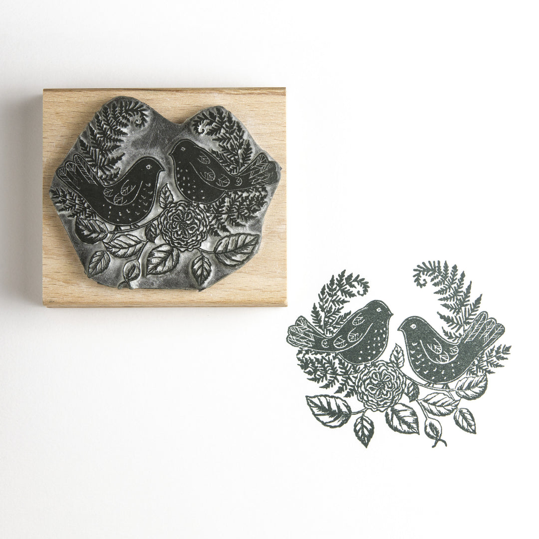 Birds in the Bracken Rubber Stamp - Noolibird