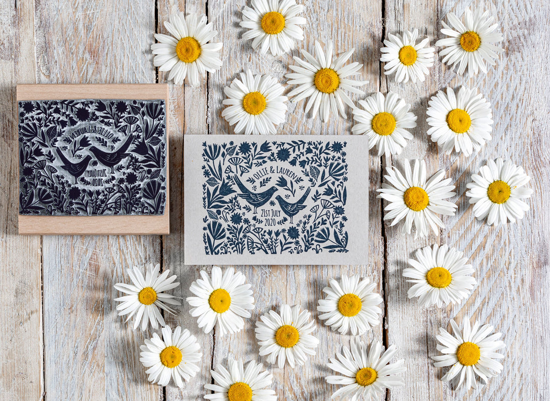 Wedding Rubber Stamp, wedding invitation, Save the Date, Wedding Stamp, Personalised Custom Wedding Invitation Stamp - Noolibird