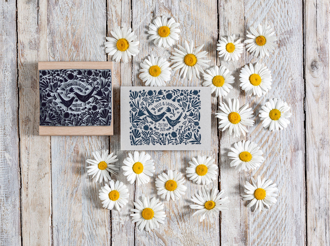 Wedding Rubber Stamp, wedding invitation, Save the Date, Wedding Stamp, Personalised Custom Wedding Invitation Stamp - Noolibird