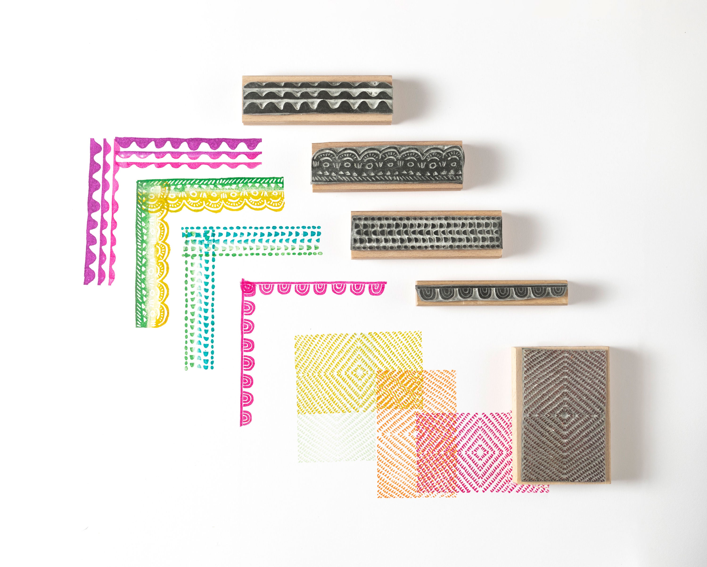 Border  and Texture Rubber Stamps for Card making - Noolibird