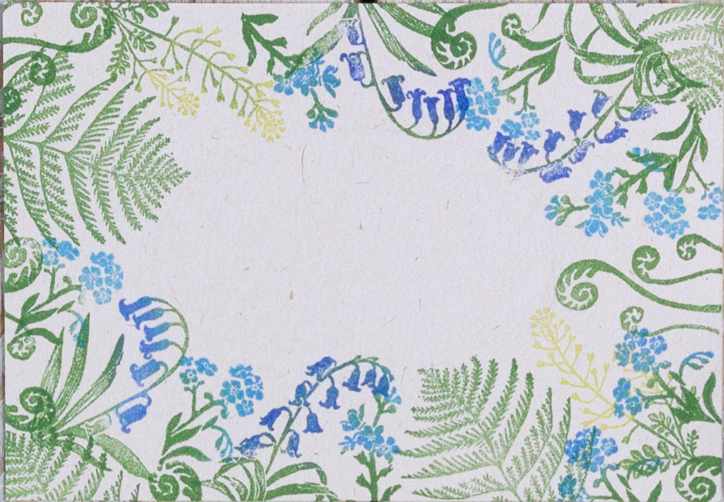 Botanical Rubber Stamps, Wild Flower Rubber Stamp, Fern Rubber Stamp, Bluebells Rubber Stamp, Forget Me Not Rubber Stamp. - Noolibird