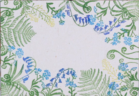 Botanical Rubber Stamps, Wild Flower Rubber Stamp, Fern Rubber Stamp, Bluebells Rubber Stamp, Forget Me Not Rubber Stamp. - Noolibird