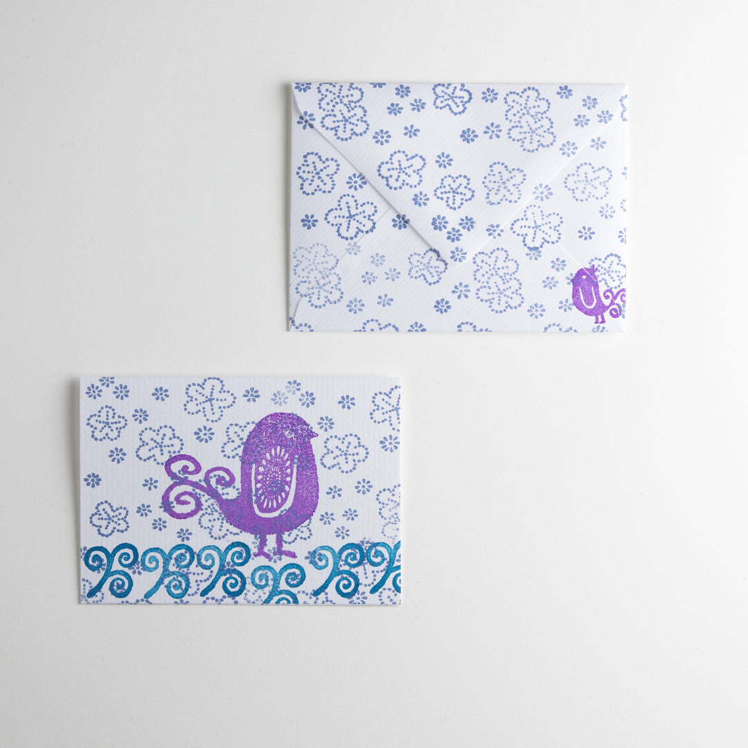 Dotty Japanese Flowers Rubber Stamp - Noolibird