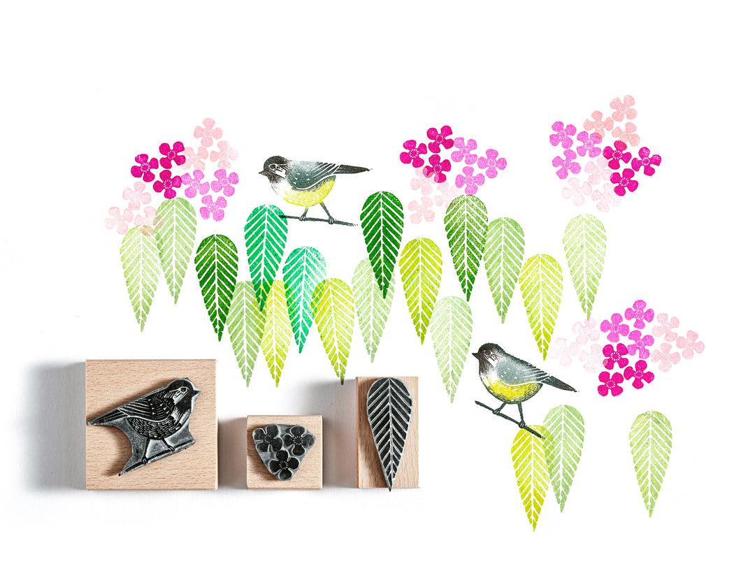 Coal Tit Bird Rubber Stamp, little bird stamp, English Garden Bird Stamp. - Noolibird