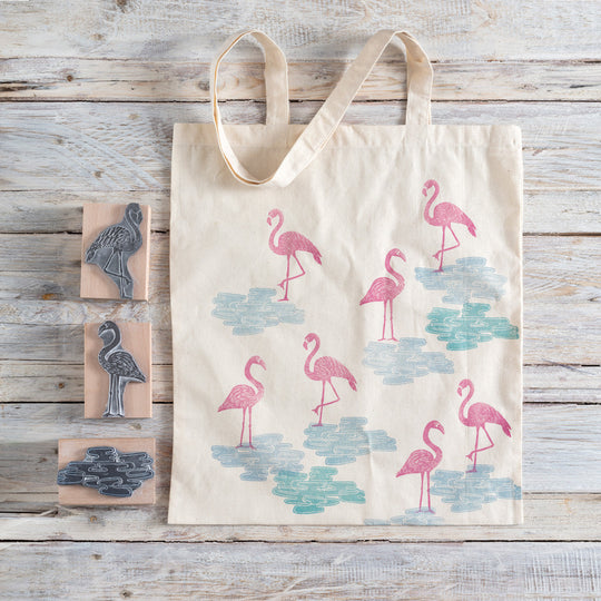 Flamingo Rubber Stamp - Noolibird