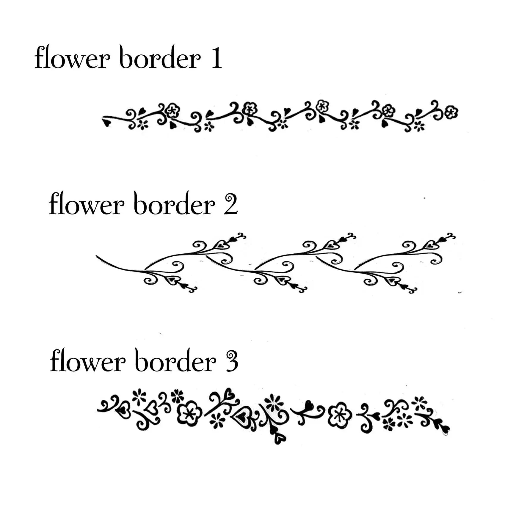 Pretty Flower Border Rubber Stamps | Wedding Cards | Noolibird