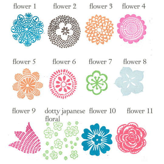 Flower Rubber Stamp - Noolibird