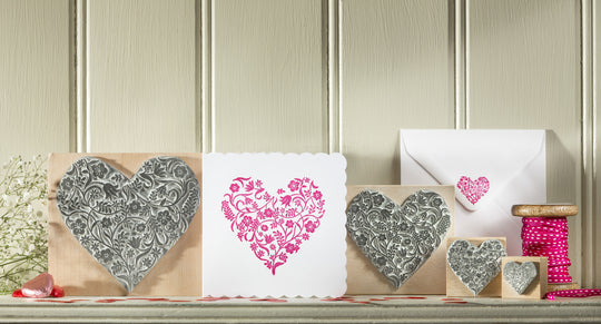 Flowery Heart Craft Rubber Stamp - Noolibird