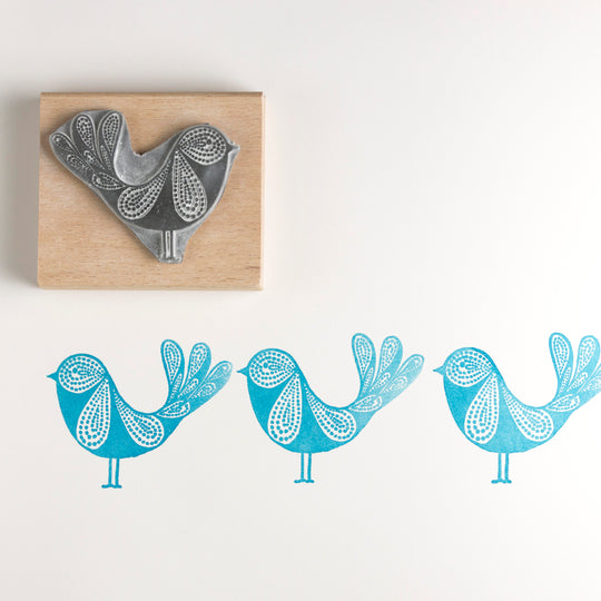 Happy Bird Rubber Stamps, Retro Bird Stamp, Little Birdie Rubber Stamps, Craft Gift for Her - Noolibird