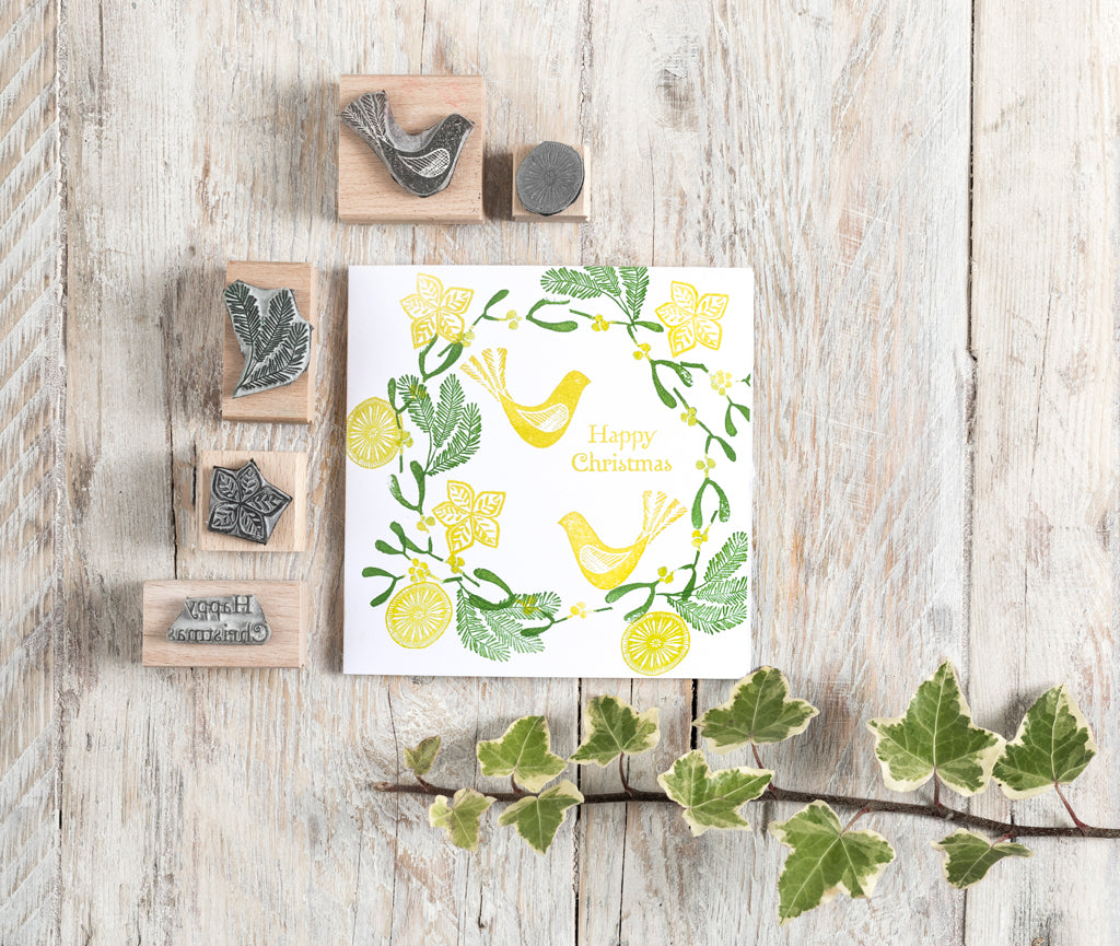 Christmas Garland Foliage Rubber Stamps - Noolibird