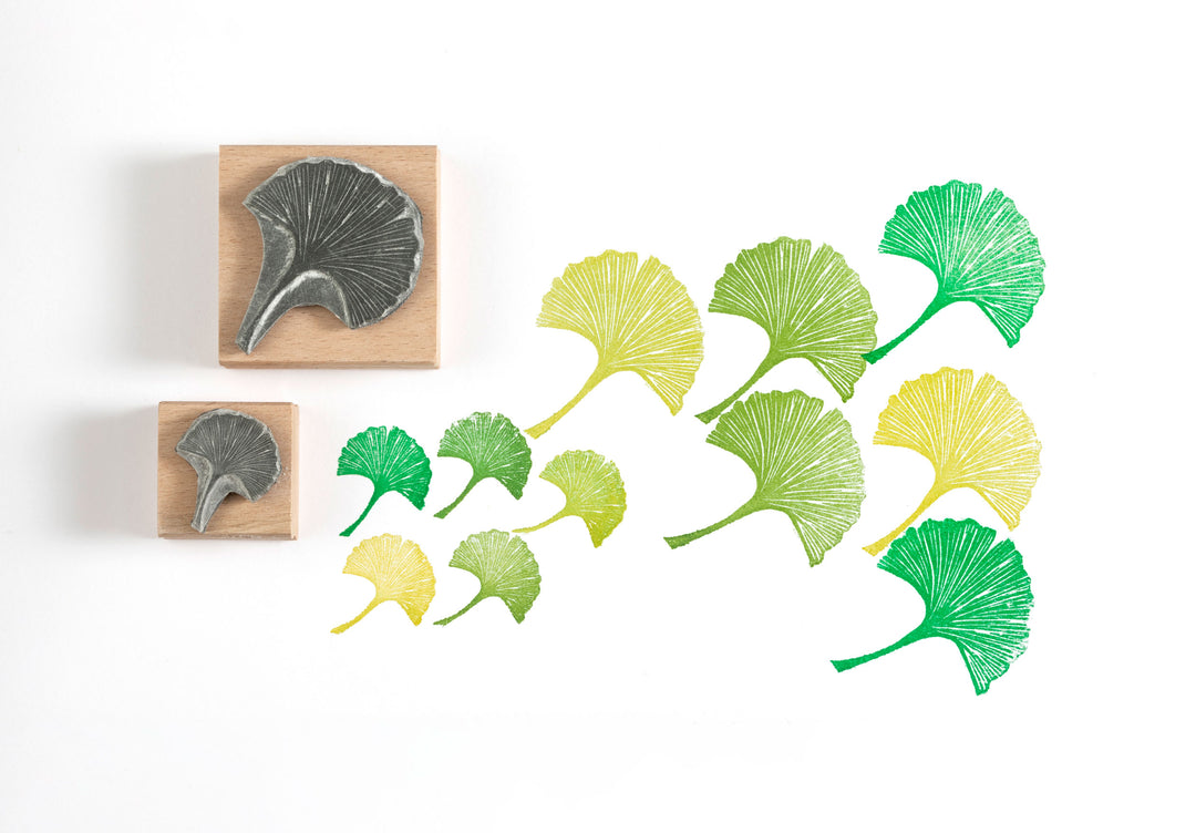 Ginko Leaf Rubber Stamp, Leaf Stamp, Botanical Stamp, Nature Stamp - Noolibird