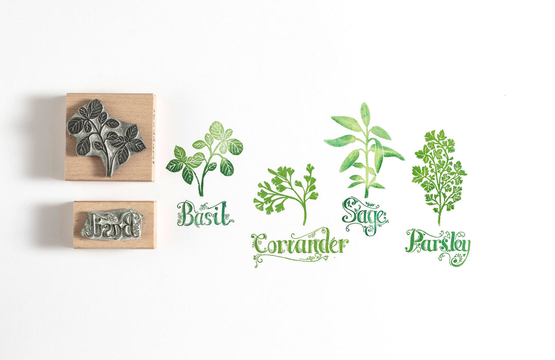 Garden Herbs Rubber Stamps - Noolibird