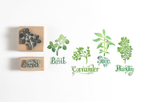Garden Herbs Rubber Stamps - Noolibird