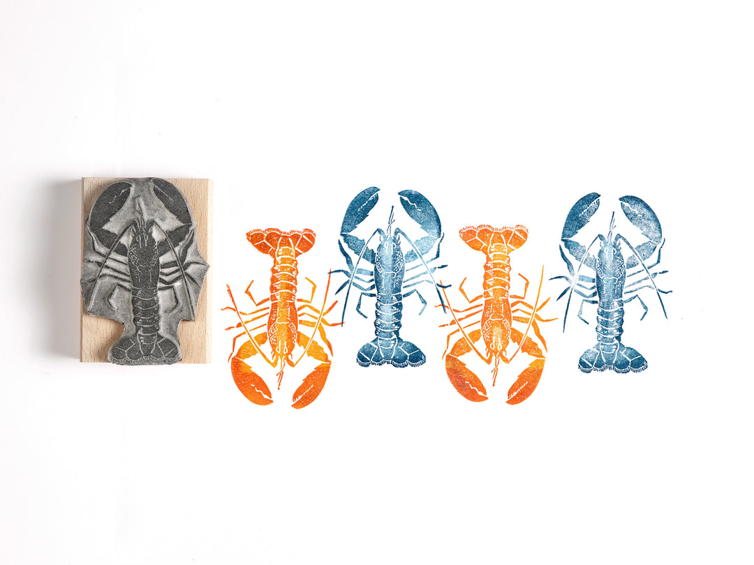Lobster and Cornish Crab Rubber Stamps, sea stamps for card making - Noolibird