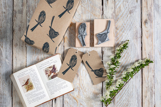 Eucalyptus Rubber Stamps, Bird Stamp, flower stamp, craft stamps. - Noolibird