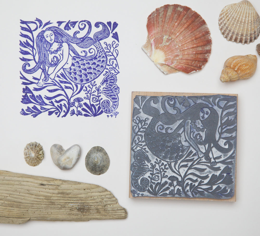 Mermaid Rubber Stamp - Noolibird