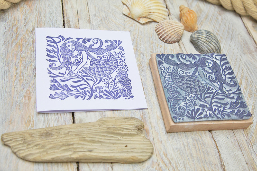Mermaid Rubber Stamp - Noolibird