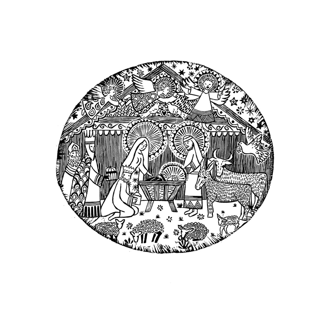 Christmas Nativity Rubber Stamp - Noolibird