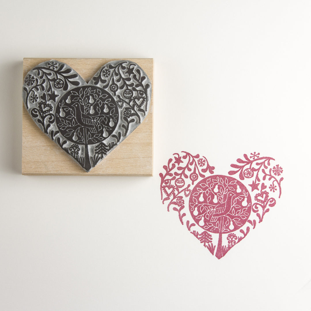 Partridge in a Pear Tree Christmas Rubber Stamp - Noolibird