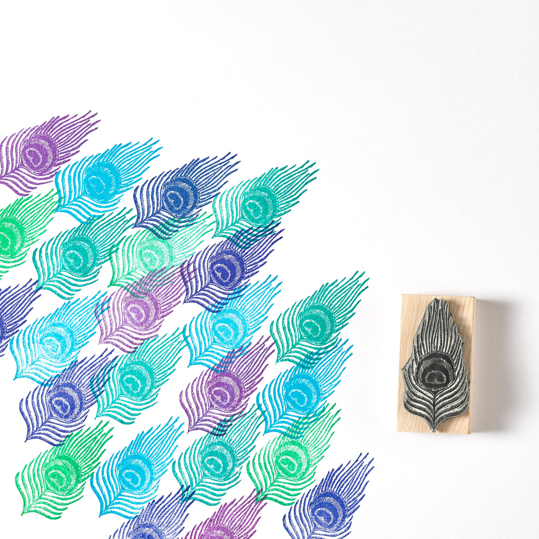 Peacock Rubber Stamp - Noolibird