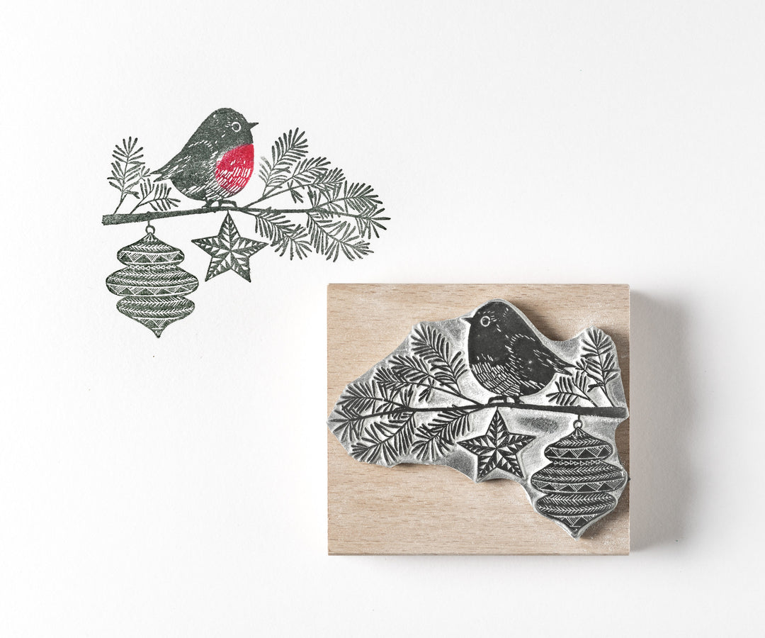Little Robin Christmas Rubber Stamp - Noolibird