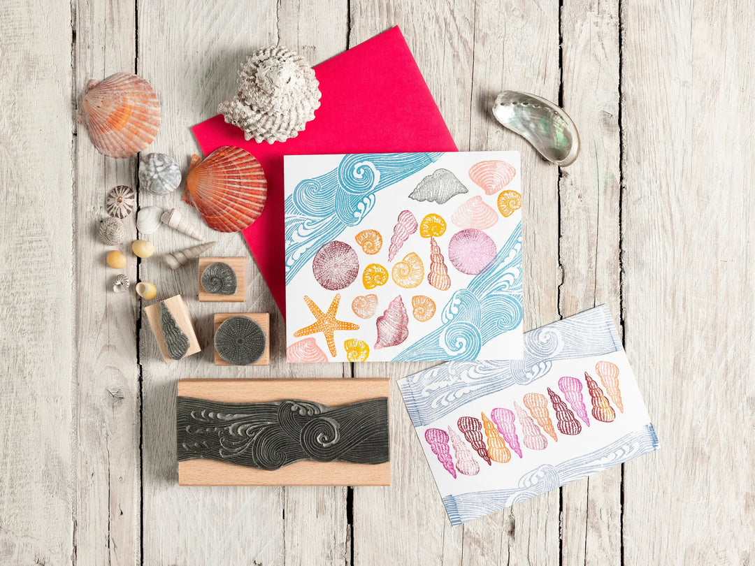 Seashell Handmade Card Sea & Coastal Rubber Stamps for Cards | Noolibird