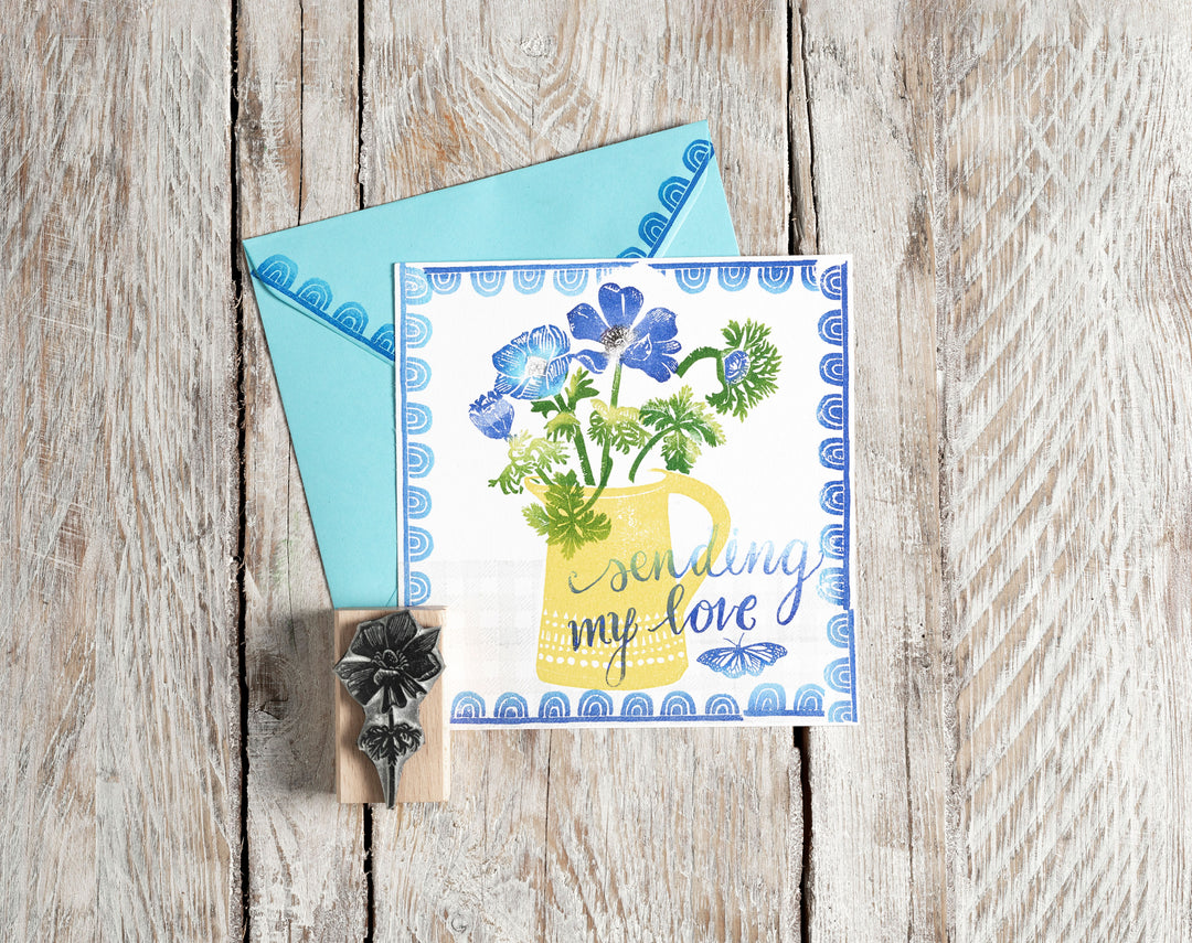 Anemone Rubber Stamps, Flower Stamps for Card making - Noolibird